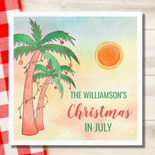 Personalised Christmas in July Party Paper Napkin. Napkin