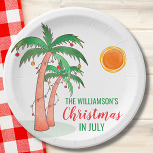 Personalised Christmas in July Party  Paper Plate
