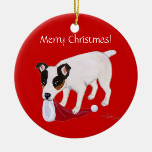 Personalised Christmas Jack Russell Terrier Ceramic Ornament