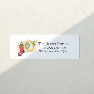 Personalised Christmas Joy Holiday Return Address Label