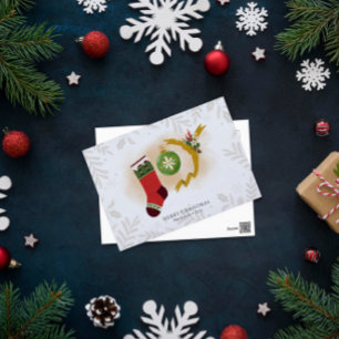 Personalised Christmas Joy Holiday Stocking Postcard