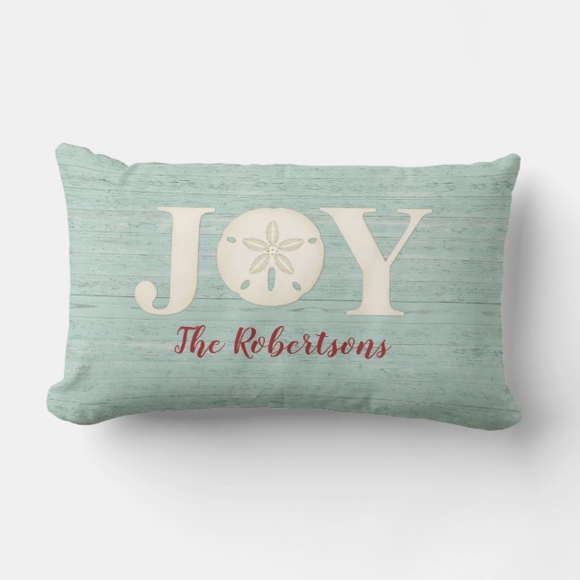 Personalised Christmas Joy Lumbar Cushion (Front)