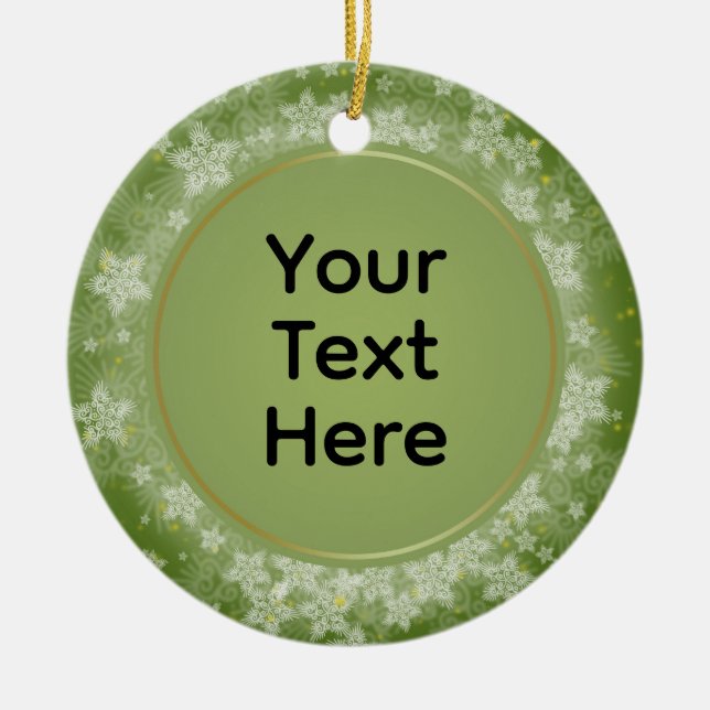 Personalised Christmas Keepsake Ceramic Ornament (Front)