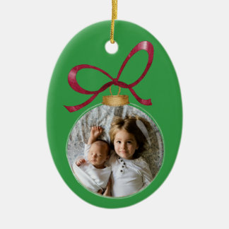 Personalised Christmas Keepsake with Photo & Text Ceramic Ornament
