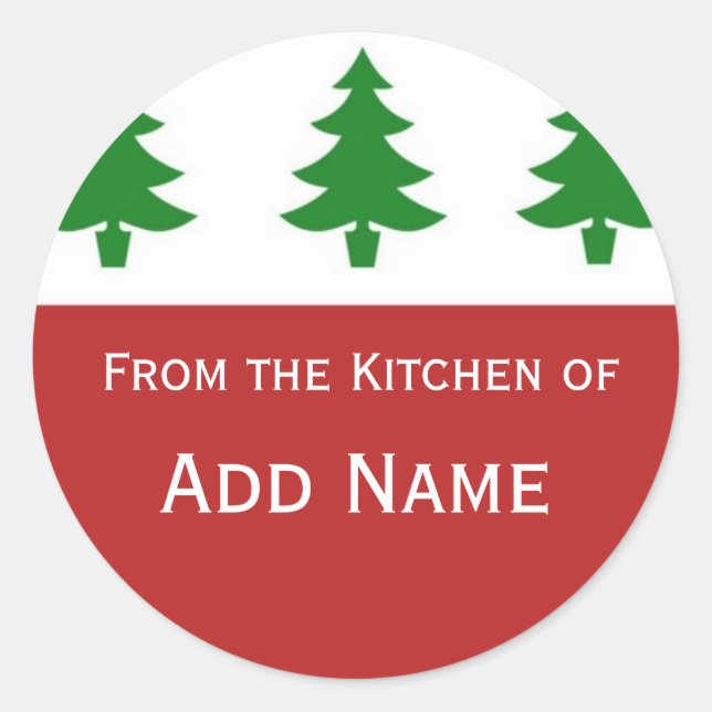 Personalised Christmas Kitchen Gift Sticker (Front)