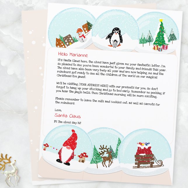 Personalised Christmas Letter From Santa  (Snow Globe Father Christmas Letter)