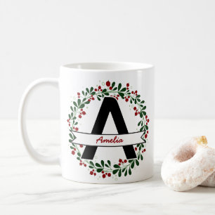 Personalised Christmas Letter Name Custom Initial Coffee Mug
