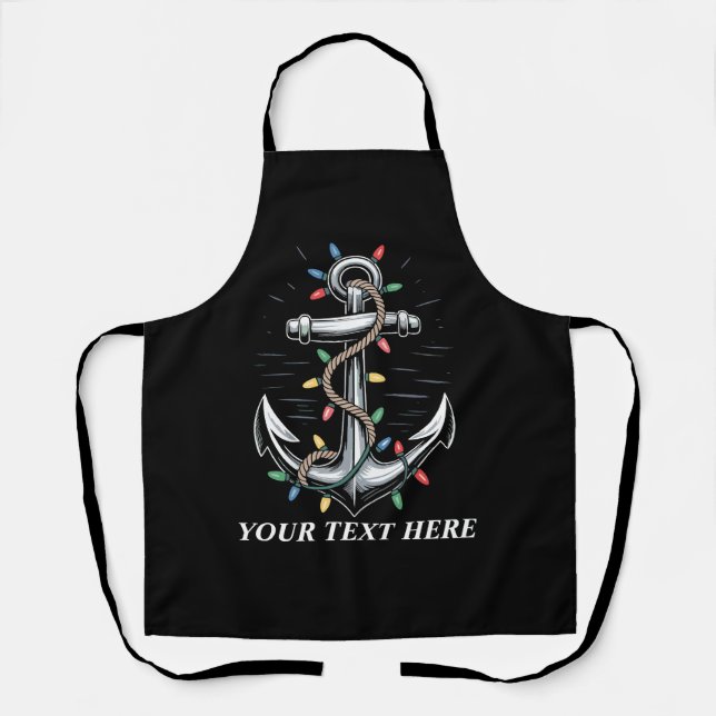 Personalised Christmas Lights Boating Sailing  Apron (Front)