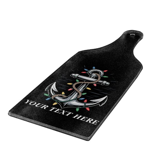 Personalised Christmas Lights Boating Sailing  Cutting Board (Corner)