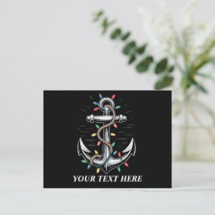 Personalised Christmas Lights Boating Sailing Holiday Postcard