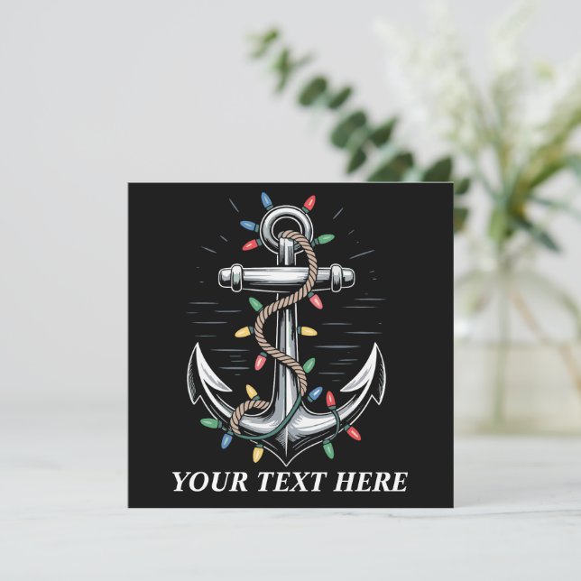 Personalised Christmas Lights Boating Sailing  Invitation (Standing Front)