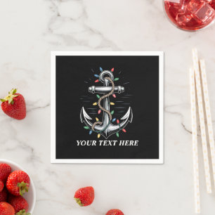 Personalised Christmas Lights Boating Sailing Napkin
