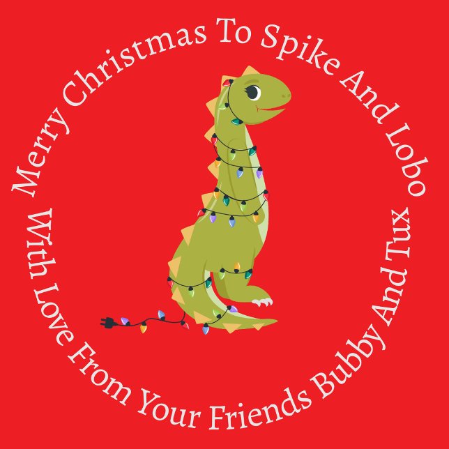 Personalised Christmas Lights Dinosaur Wrapping Paper (Creator Uploaded)