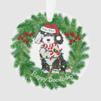 Personalised Christmas Lights Sheepadoodle Acrylic