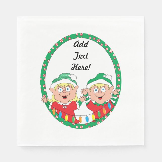 Personalised Christmas Luncheon Napkin (Front)