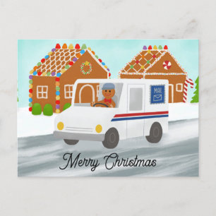 Personalised Christmas Mailman Post Office Postcard