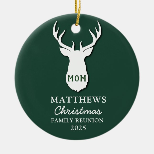 Personalised Christmas Matching Family Reunion Mum Ceramic Ornament (Front)