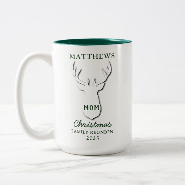 Personalised Christmas Matching Family Reunion Mum Two-Tone Coffee Mug (Left)
