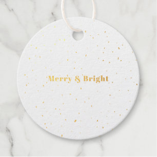 Personalised Christmas Merry & Bright Foil Tag. Favour Tags