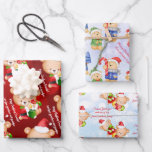 Personalised Christmas message template teddy bear Wrapping Paper Sheet<br><div class="desc">Personalised Christmas message template teddy bear gift wrap.</div>