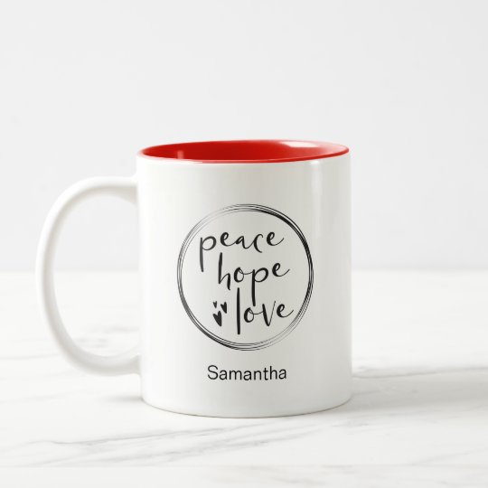 Personalised, Christmas, Modern typography Two-Tone Coffee Mug