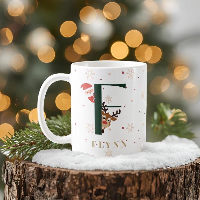 Personalised Christmas Monogram F Mug (Creator Uploaded)