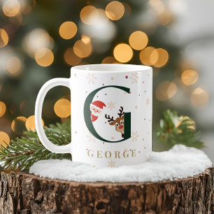 Personalised Christmas Monogram G Mug