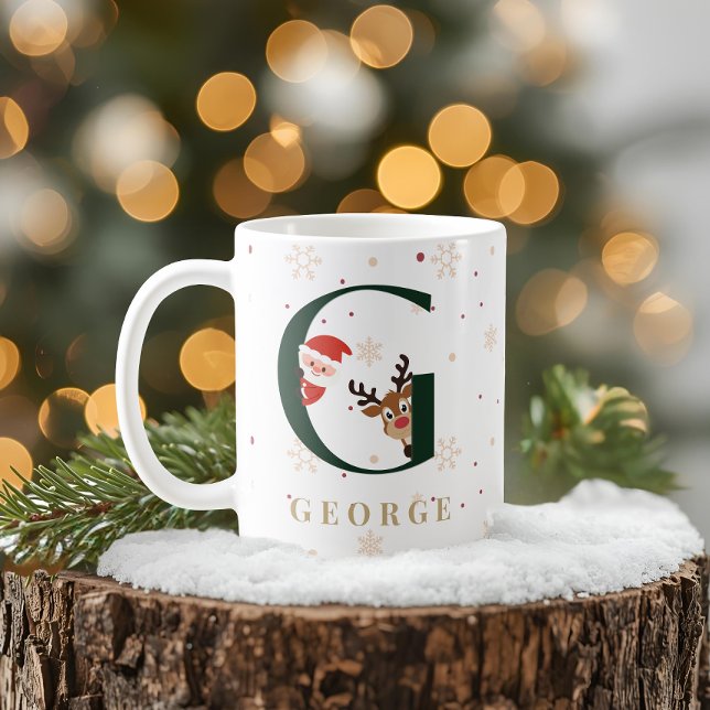 Personalised Christmas Monogram G Mug (Creator Uploaded)