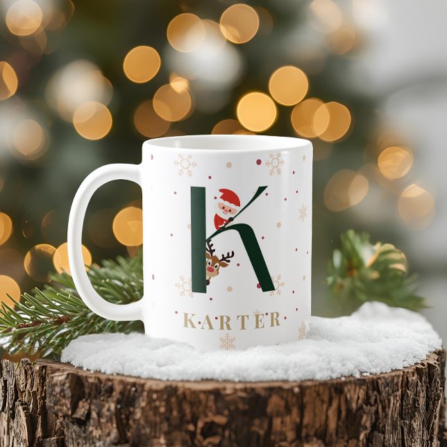 Personalised Christmas Monogram K Mug (Creator Uploaded)
