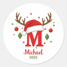 Personalised Christmas Monogram M Santa Hat