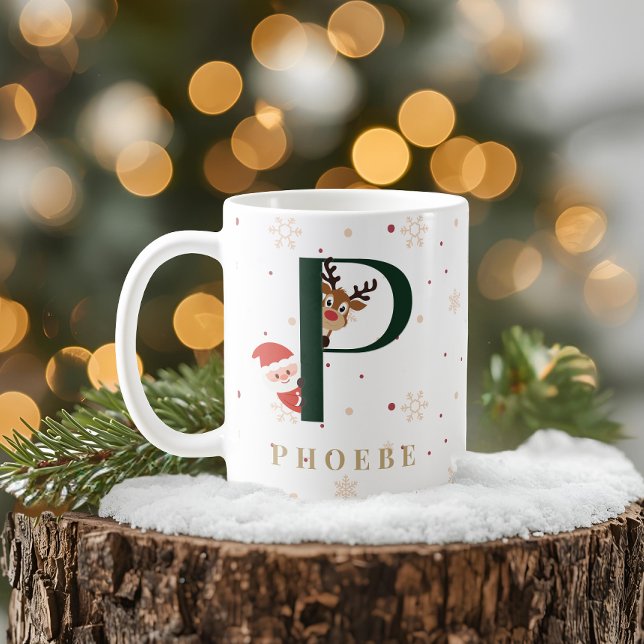 Personalised Christmas Monogram P Mug (Creator Uploaded)