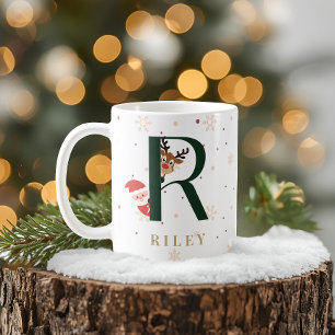 Personalised Christmas Monogram R Mug