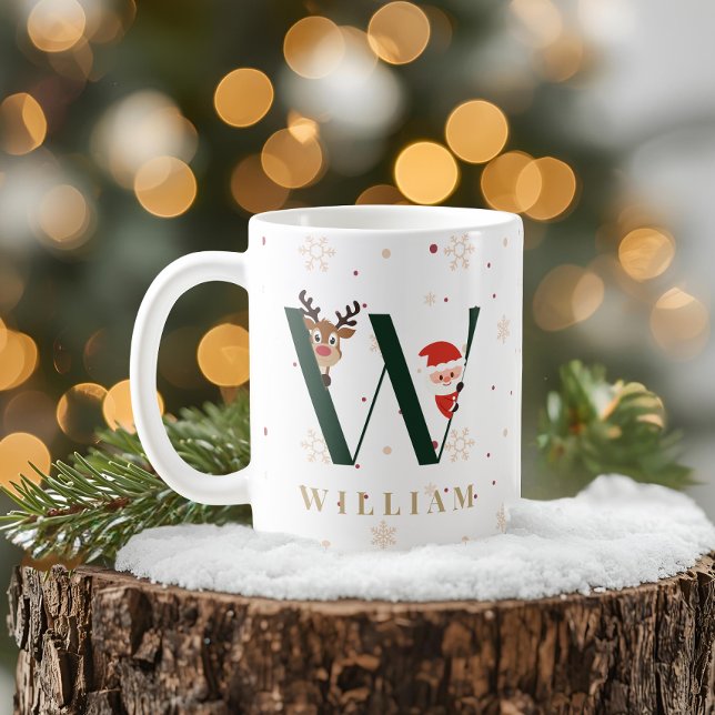 Personalised Christmas Monogram W Mug (Creator Uploaded)