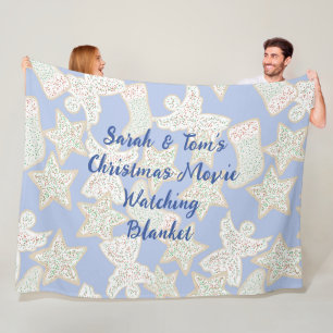 Personalised Christmas Movie Watching Fleece Blanket