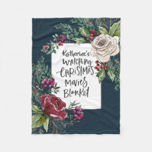 Personalised Christmas Movie Watching Name Custom  Fleece Blanket