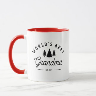 Personalised Christmas Mug, World's Best Grandma Mug