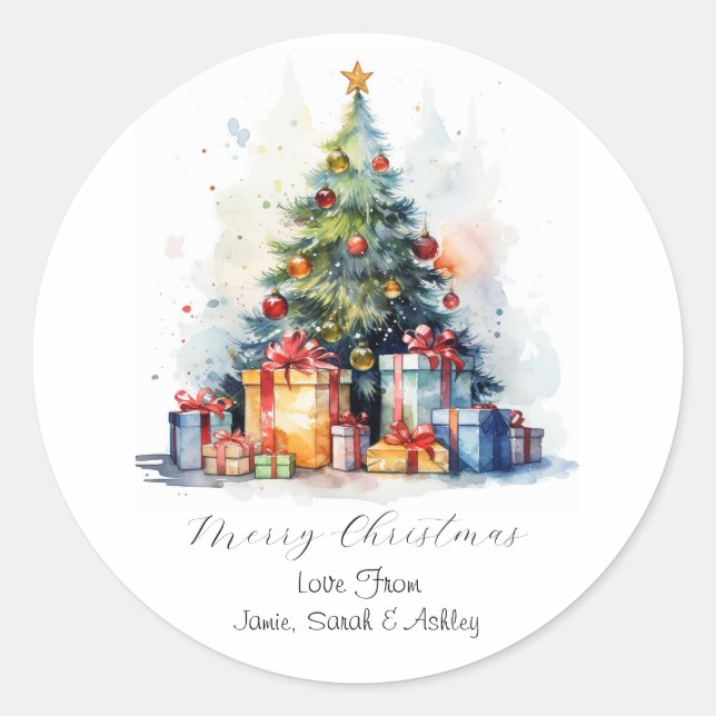 Personalised Christmas Name Stickers Family Labels (Front)