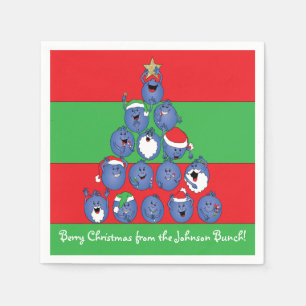 Personalised Christmas Napkins "Berry Christmas"