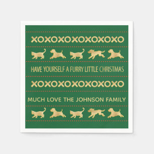 Personalised Christmas Napkins "Furry Christmas"