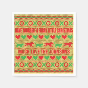 Personalised Christmas Napkins "FurryChristmas"