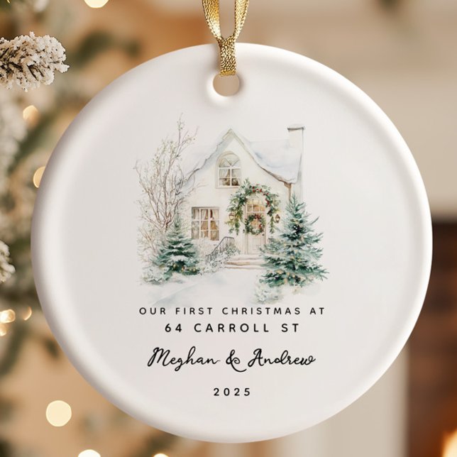 Personalised Christmas New Home Ceramic Ornament (Creator Uploaded)