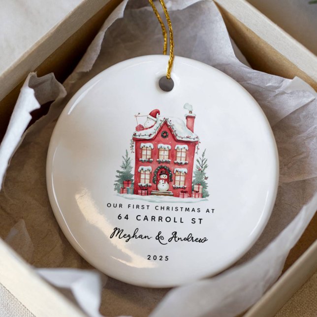 Personalised Christmas New Home Ceramic Ornament (Creator Uploaded)