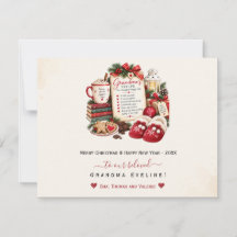 Personalised Christmas & New Year Card for Grandma