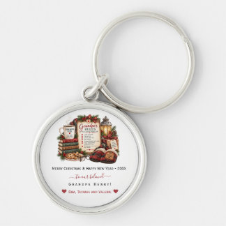 Personalised Christmas & New Year Card for Grandma Key Ring