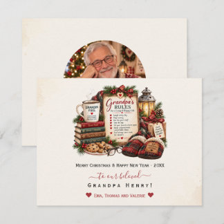 Personalised Christmas & New Year Card for Grandpa