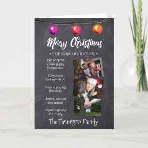 Personalised Christmas Newsletter, photos, kid art Holiday Card