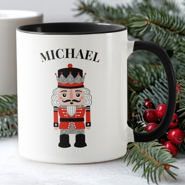 Personalised  Christmas Nutcracker Mug (An elegant Christmas nutcracker holiday mug)