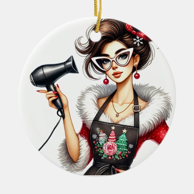 Personalised Christmas Ornament for Hairdresser (Front)