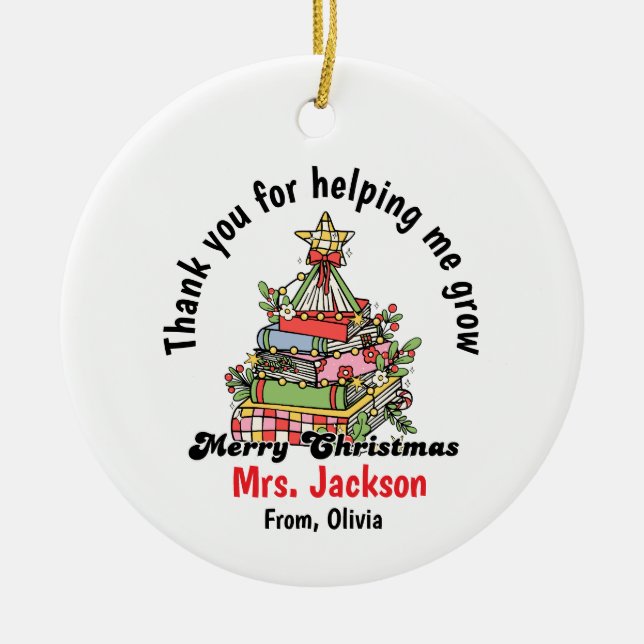 Personalised Christmas Ornament for Teacher (Front)