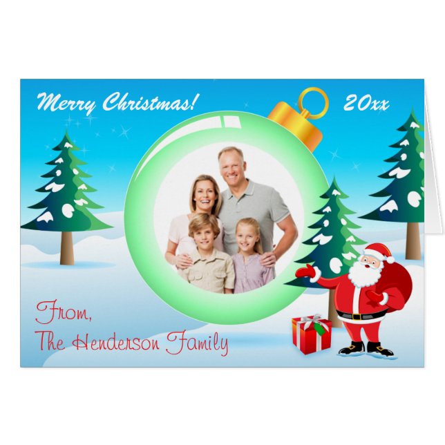 Personalised Christmas Ornament Photo Card 2 (Front Horizontal)